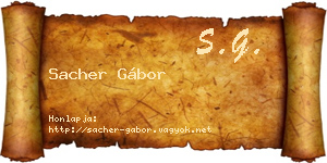 Sacher Gábor névjegykártya